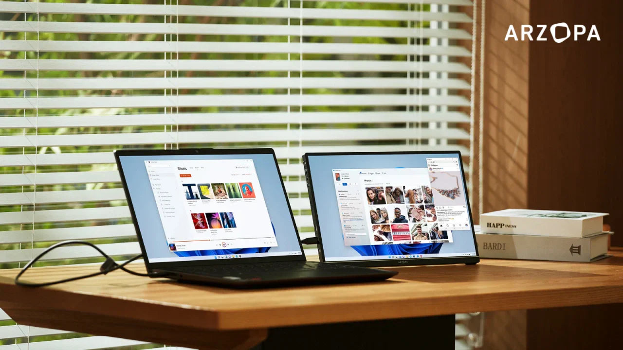 How Does a Portable Screen Extender Connect to a Laptop? Arzopa