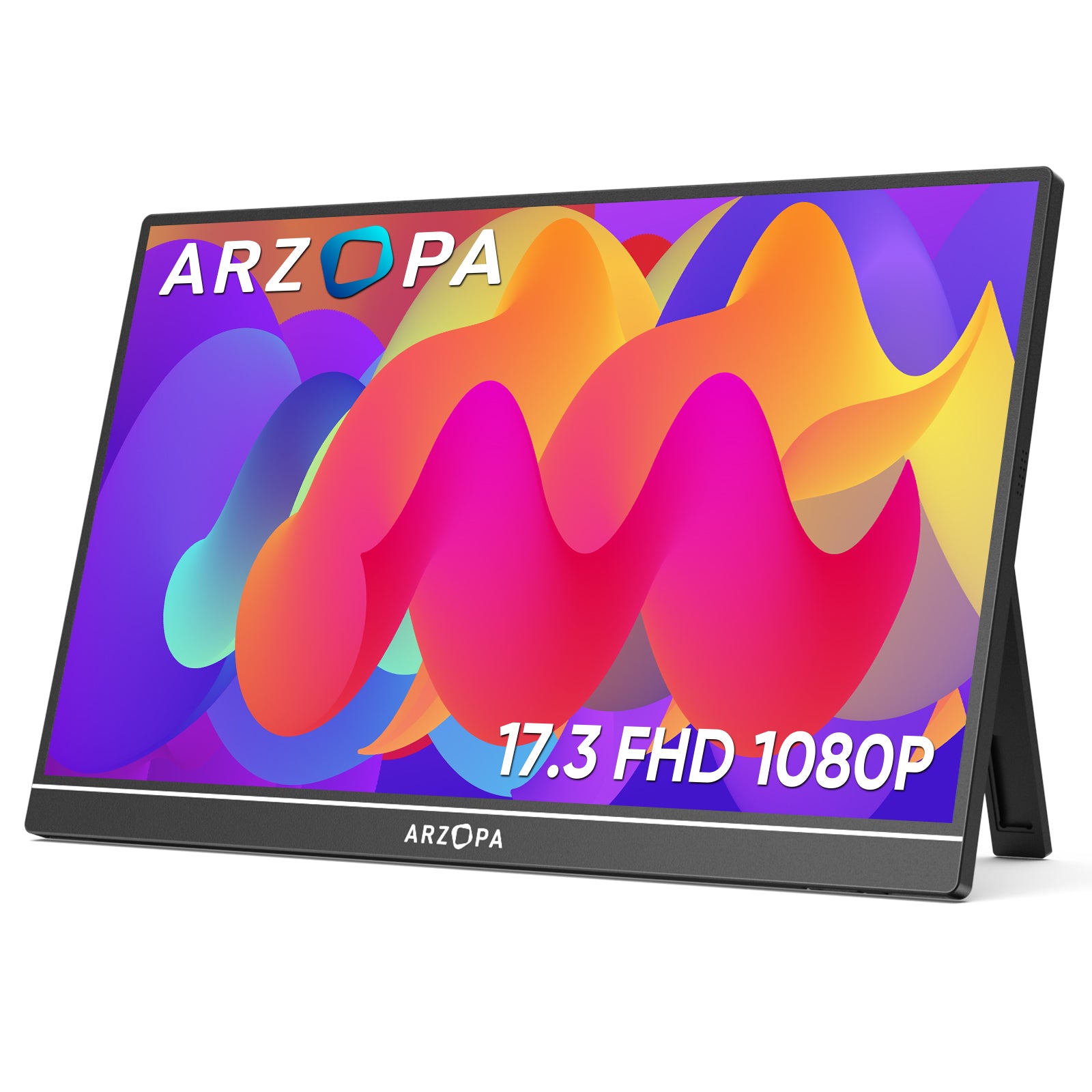 ARZOPA Portable Monitor, 14.0 Ultra Slim Portable Laptop Monitor FHD 1080P  External Display with Dual Speakers Second Screen for Laptop PC Phone Xbox