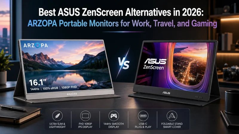 Best ASUS ZenScreen Alternatives in 2026: ARZOPA Portable Monitors for Work, Travel, and Gaming - Arzopa