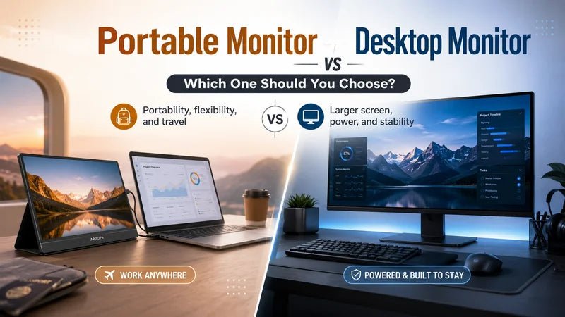 Portable Monitor vs Desktop Monitor: Which One Should You Choose? - Arzopa