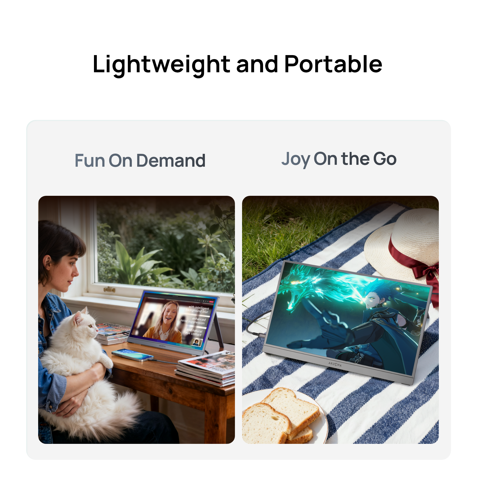 Arzopa Z1C PLUS 17.3" Large 1080p Portable Monitor