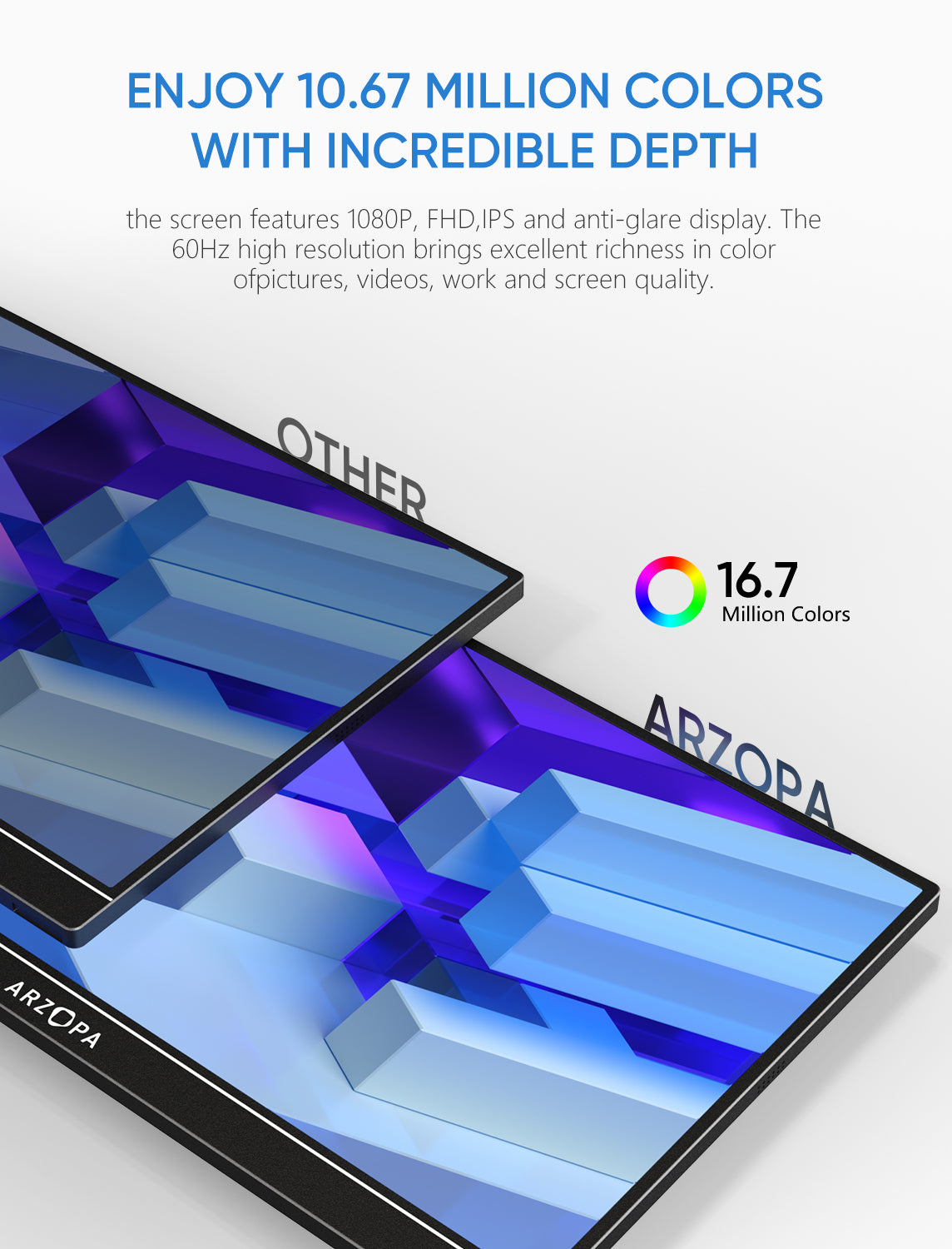 ARZOPA ポータブルモニター S1 Table Portable Laptop Monitor Arzopa S1 Table 15.6'' 1080P Screen