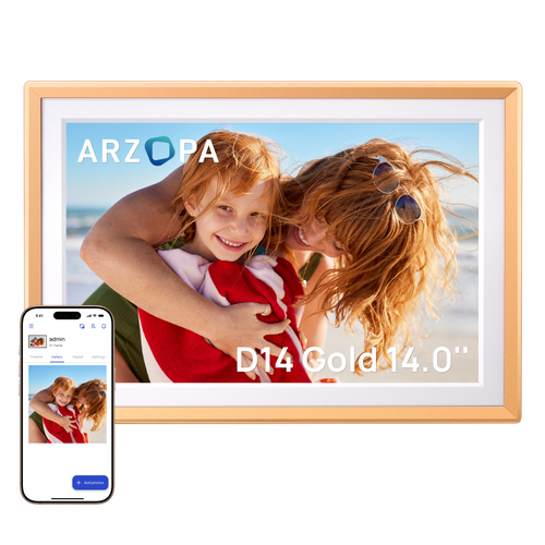 ARZOPA WiFi 14" FHD IPS Touch Screen Digital Picture Frame