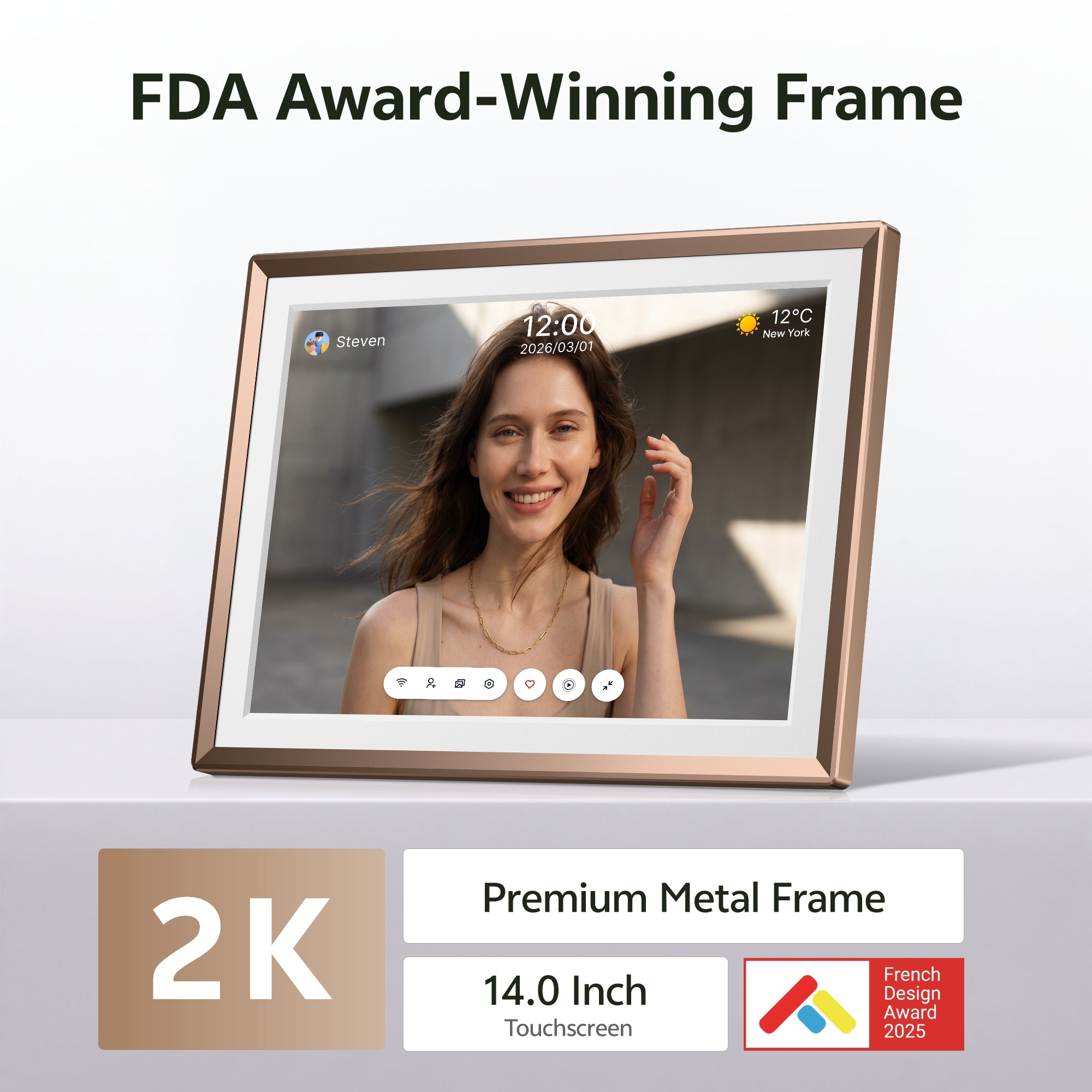 Arzopa D14 Pro 14" 2K Digital Photo Frame