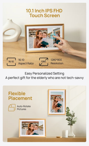 Arzopa D10 Champagne Gold  Digital Photo Frame