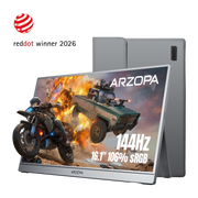 Arzopa Z1FC Gray 16.1" 144Hz Portable Monitor with Sleeve Bag