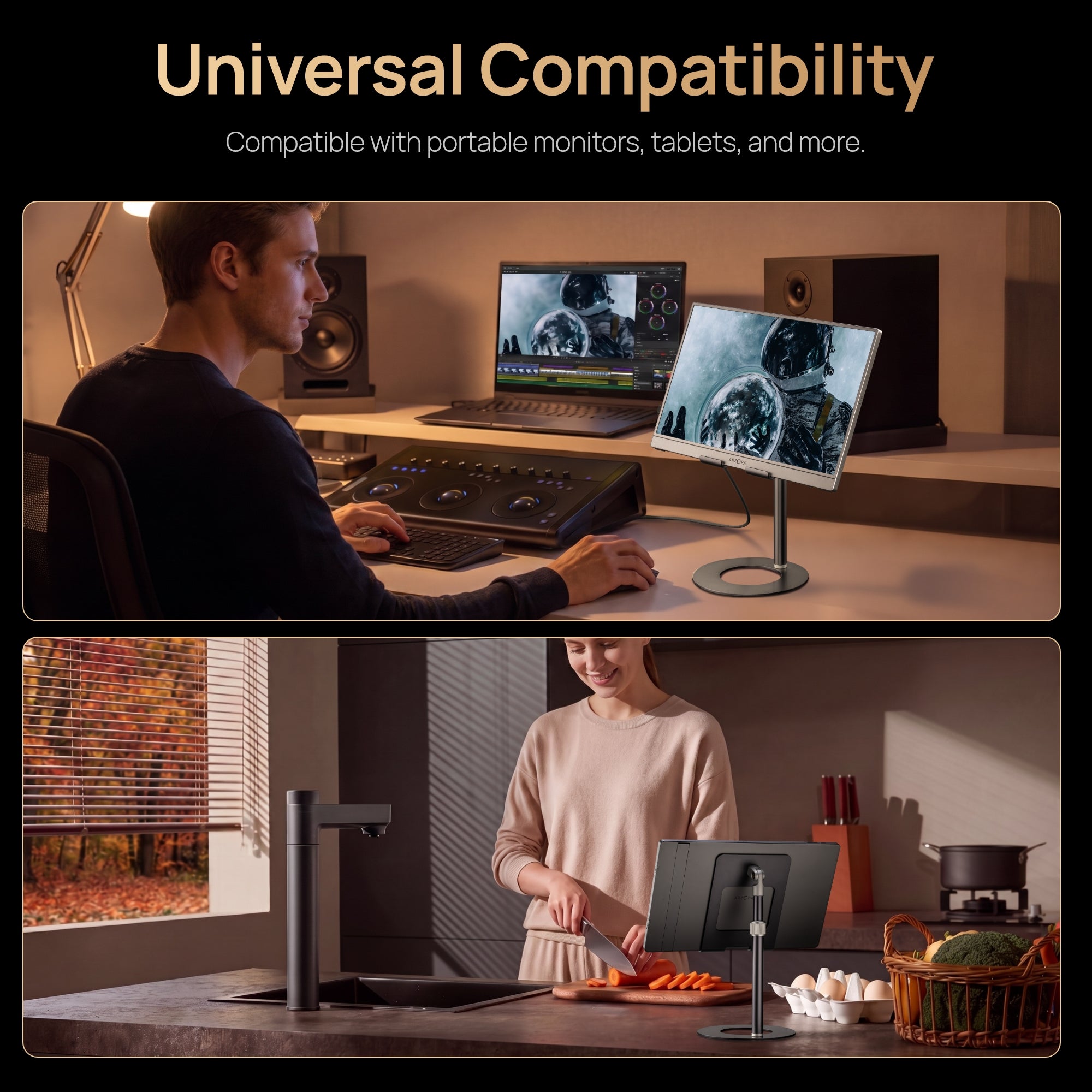 Arzopa Adjustable Portable Monitor Stand for Desk