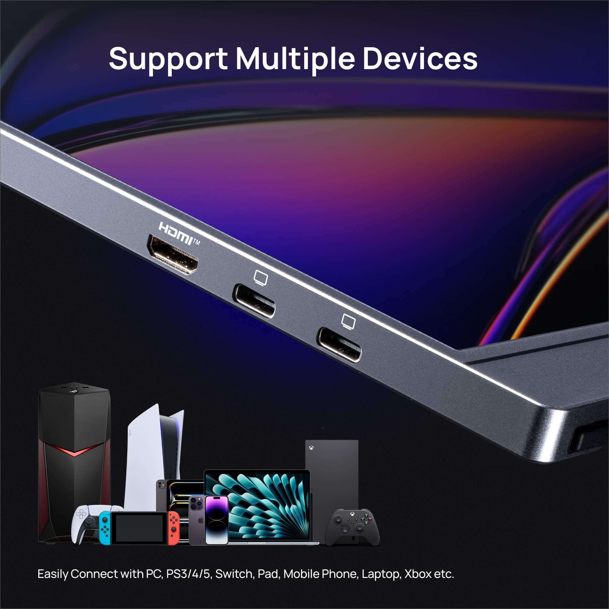 Arzopa Z1FC Gray 16.1" 144Hz Portable Monitor with Sleeve Bag