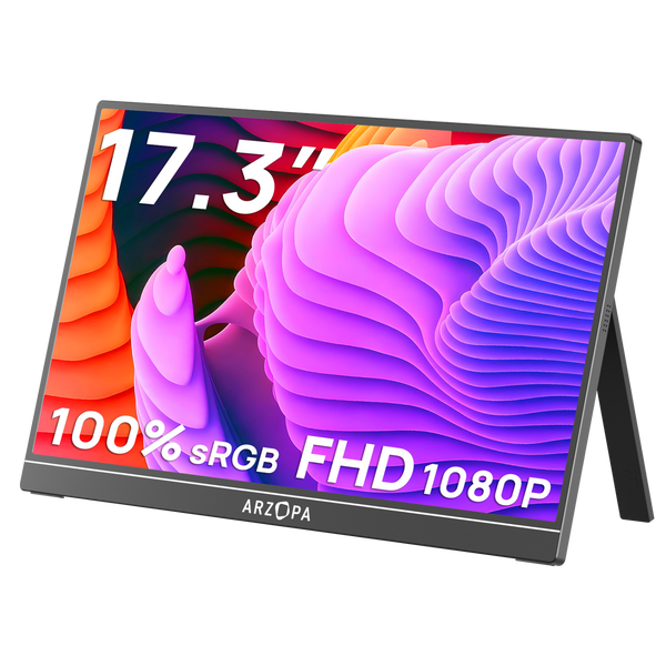 Arzopa A1M Portable Laptop Monitor | 1080P 17.3'' FHD IPS
