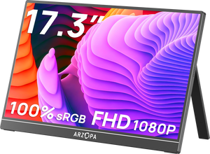 Arzopa A1M Portable Laptop Monitor | 1080P 17.3'' FHD IPS