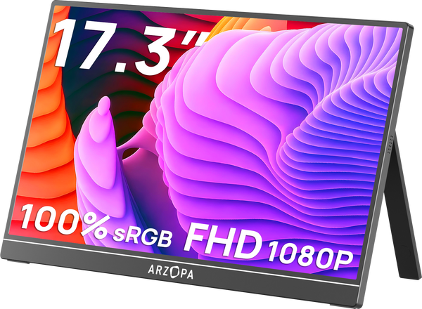 Arzopa A1M Portable Laptop Monitor | 1080P 17.3'' FHD IPS