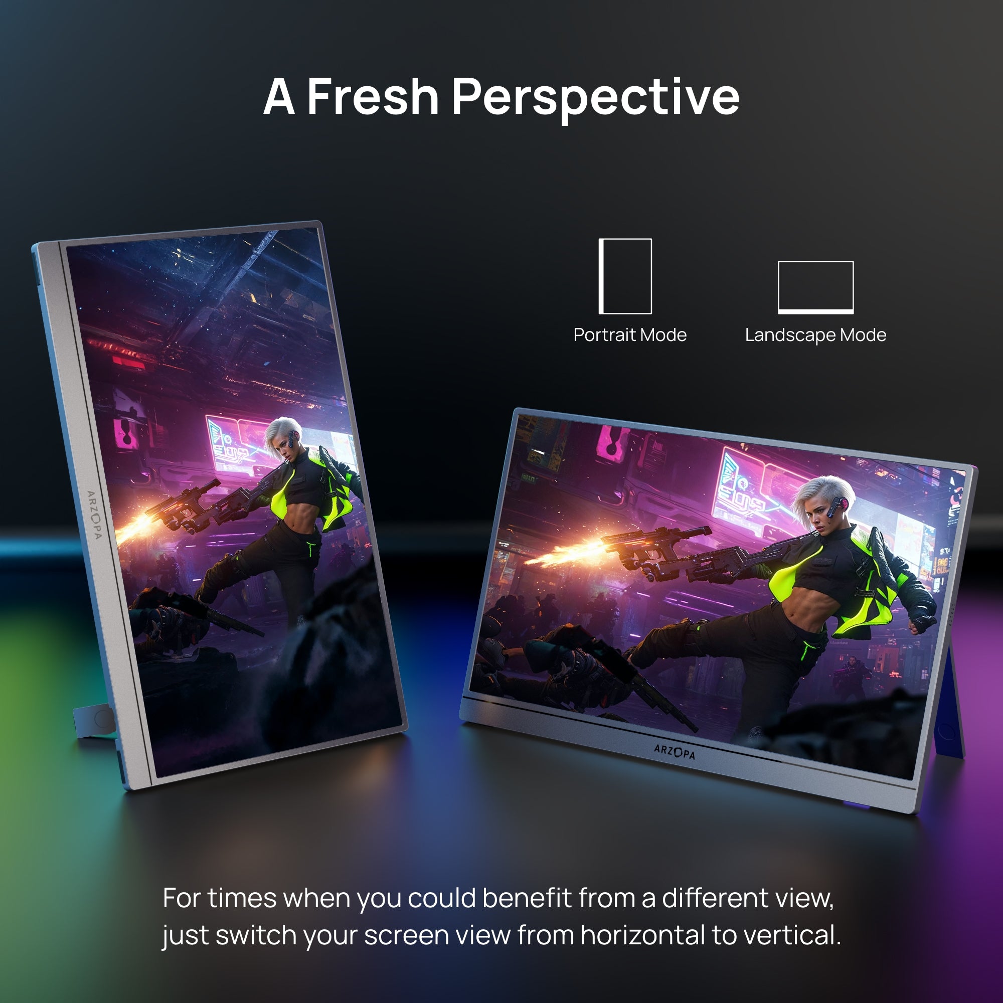 Arzopa Z3FC 16.1" 2.5K 180Hz Portable Gaming Monitor FreeSync