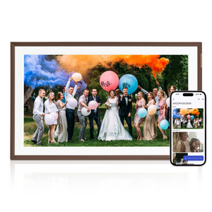 ARZOPA D15 15.6” WiFi Digital Photo Frame| Elegant Brown&Anti-Glare