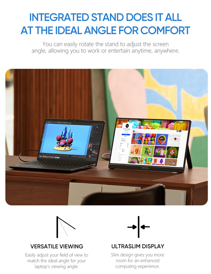 Arzopa a1 gamut 15,6" | full hd ips | 1920x1080 | usb-c | mini-hdmi | prenosni monitor 4 Arzopa a1 gamut prenosni monitor z vgrajenim stojalom