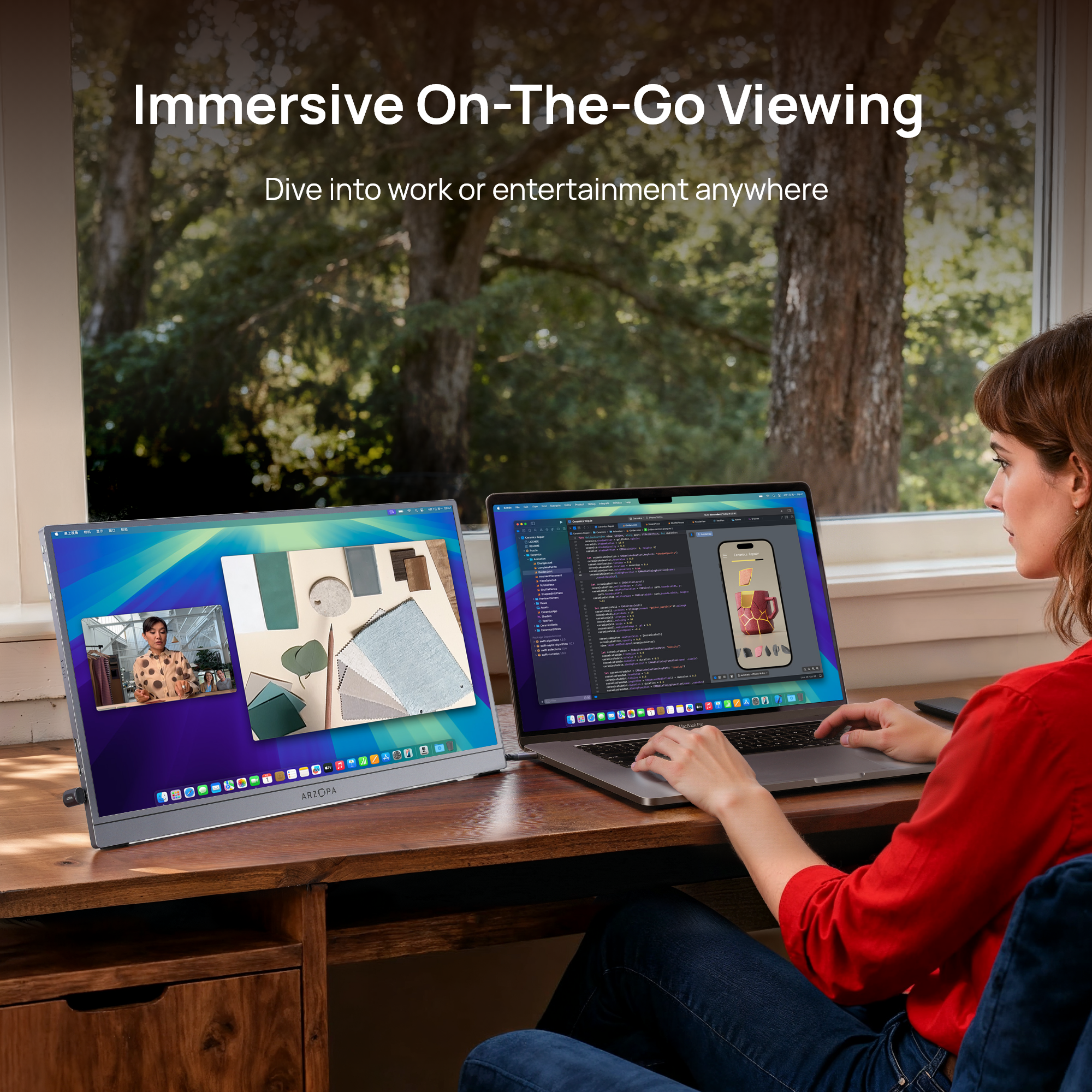 Arzopa Z1C PLUS 17.3" Large 1080p Portable Monitor