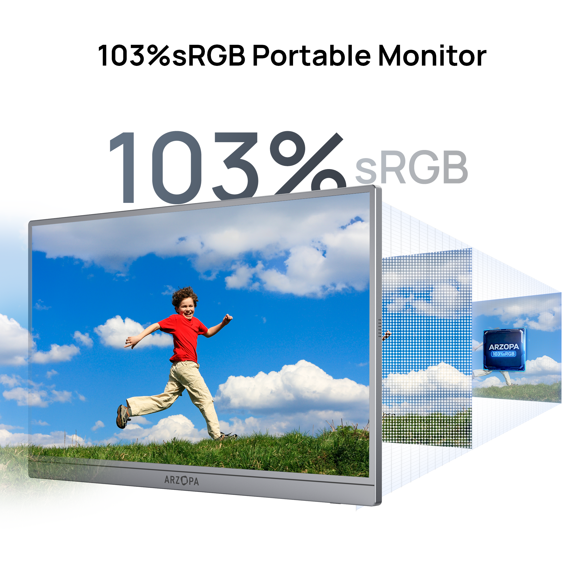 Arzopa Z1C PLUS 17.3" Large 1080p Portable Monitor