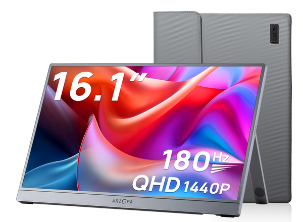 ARZOPA Z3FC 16.1'' 180Hz 2560x1440 QHD Portable Gaming Monitor Bundle