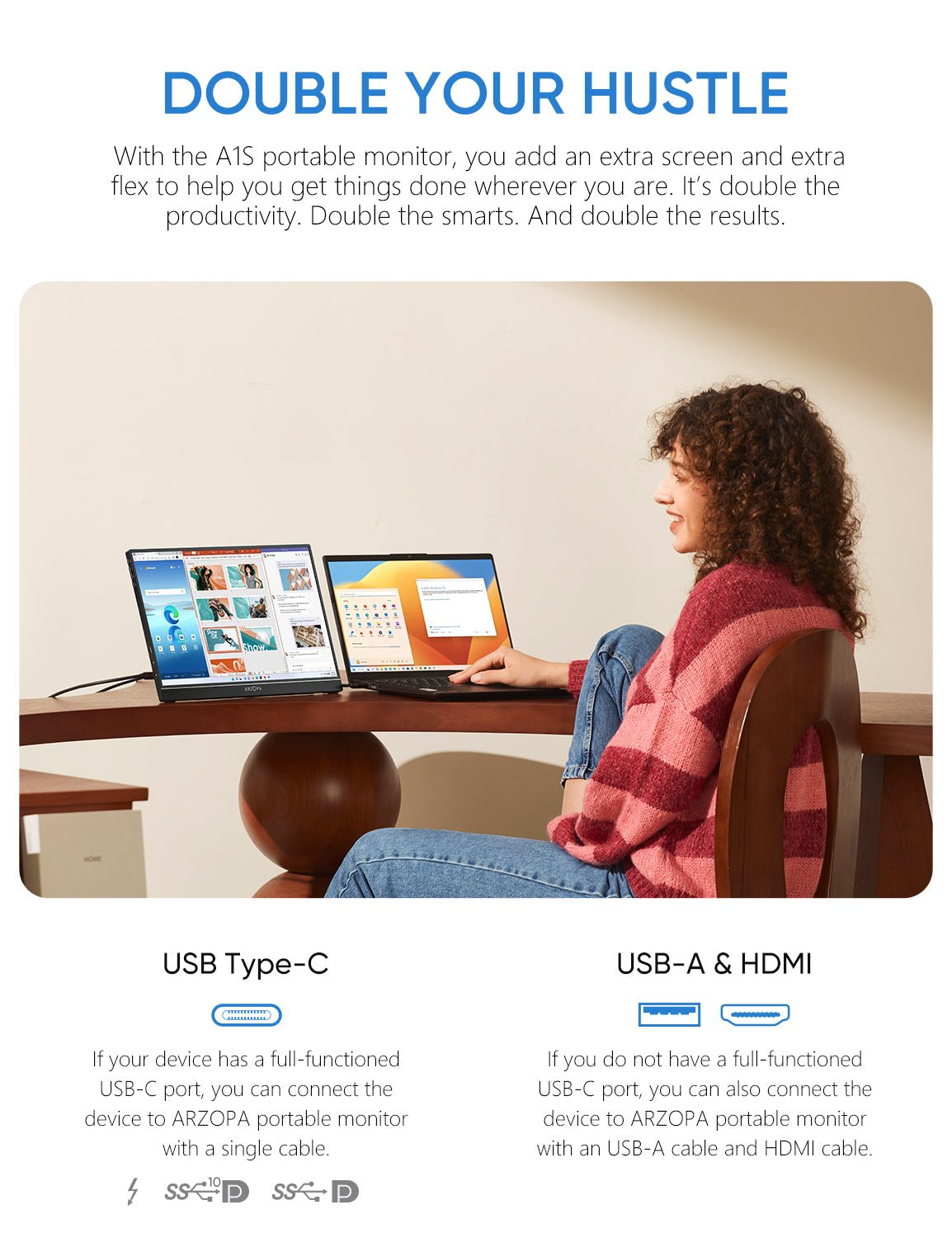 Arzopa A1S 14" FHD Ultra-Light Portable Monitor - Arzopa