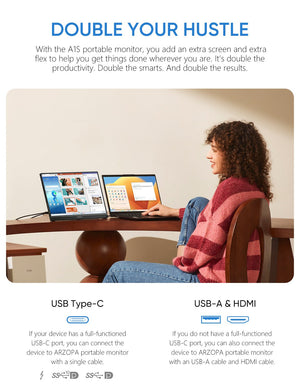 Arzopa A1S 14" FHD Ultra-Light Portable Monitor - Arzopa