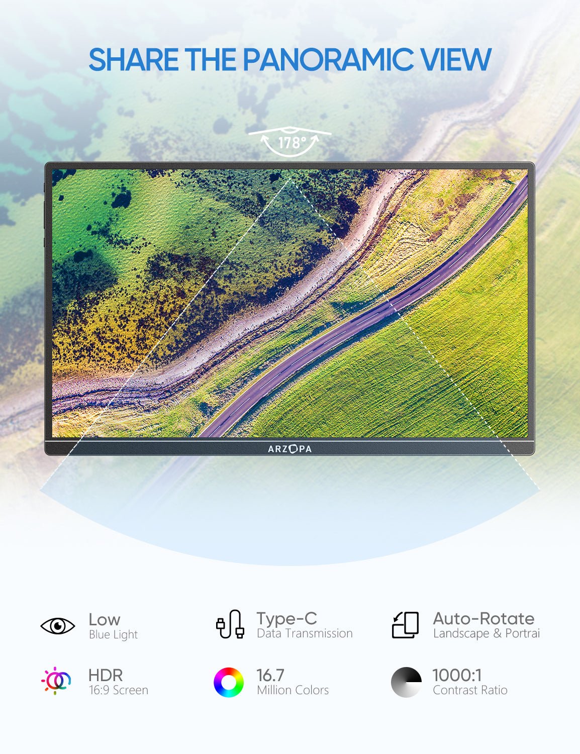 Arzopa A1S 14" FHD Ultra-Light Portable Monitor - Arzopa