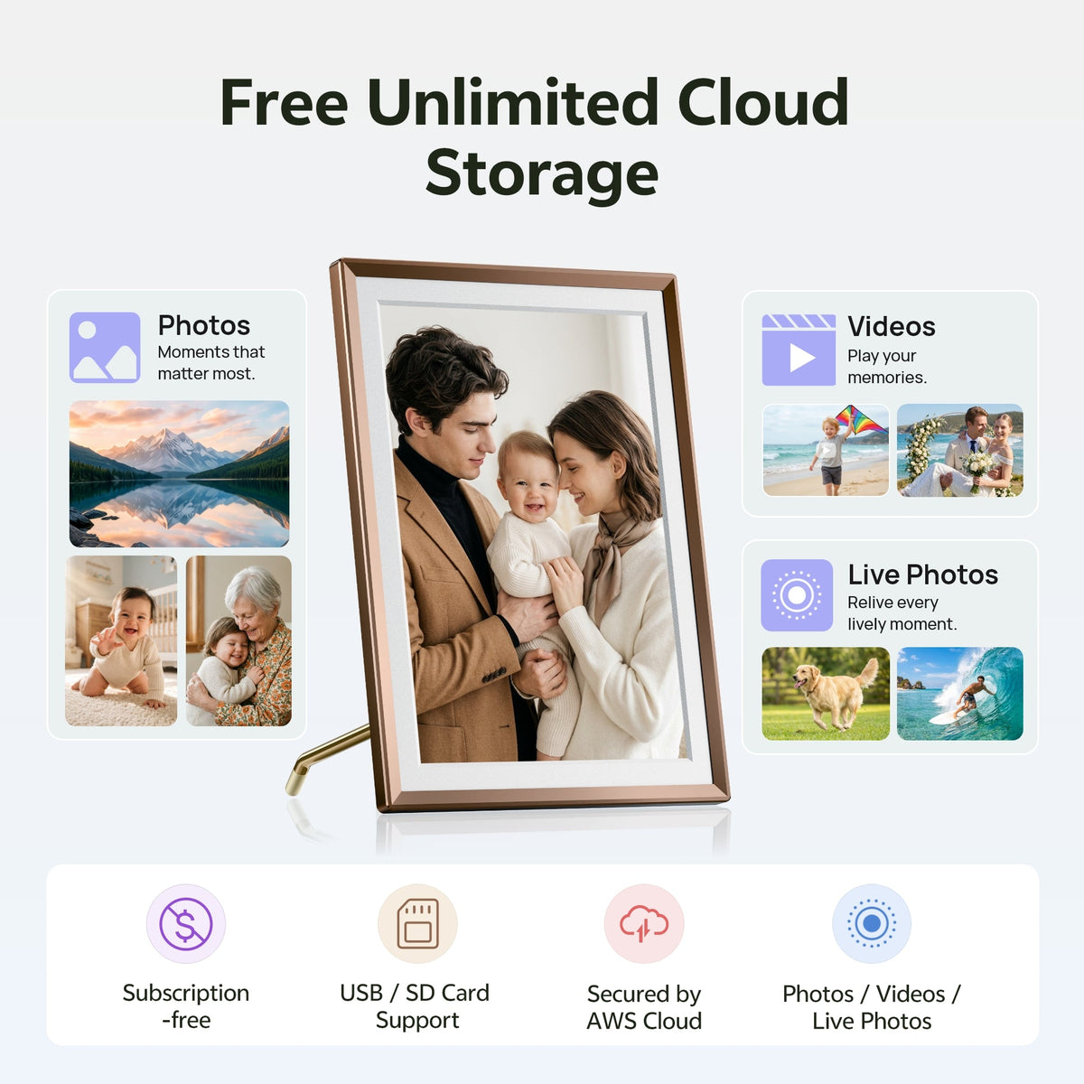 Arzopa D14 Pro 14" 2K Digital Photo Frame - Arzopa