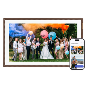ARZOPA D15 15.6” WiFi Digital Photo Frame| Elegant Brown&Anti-Glare - Arzopa