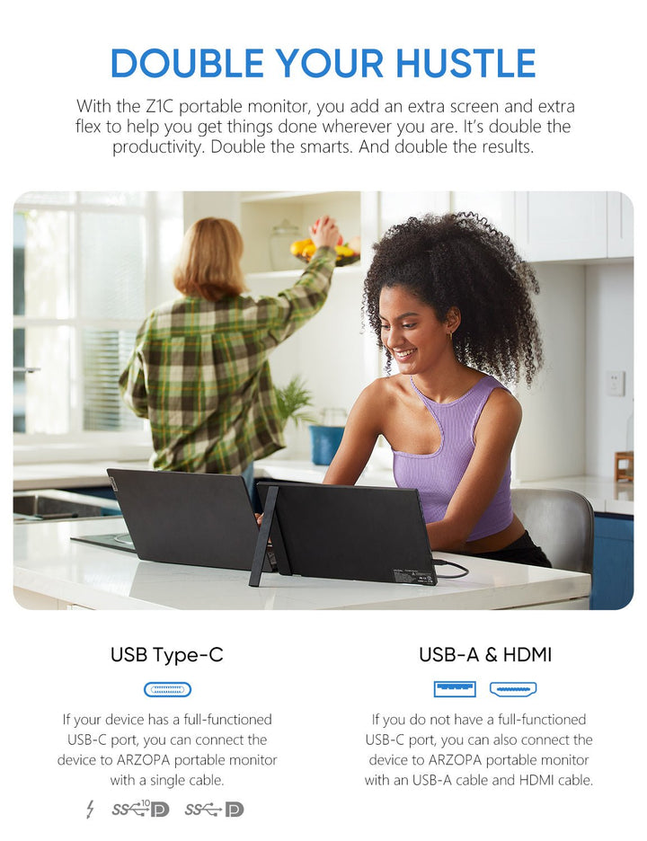 Arzopa Z1C 16.1" FHD 100%sRGB Best Portable Display Screen - Arzopa