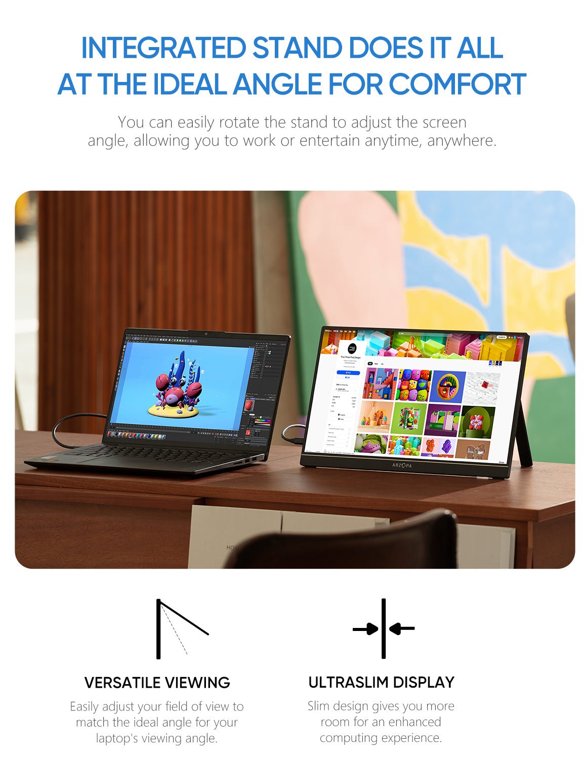 Arzopa Z1C 16.1" FHD 100%sRGB Best Portable Display Screen - Arzopa