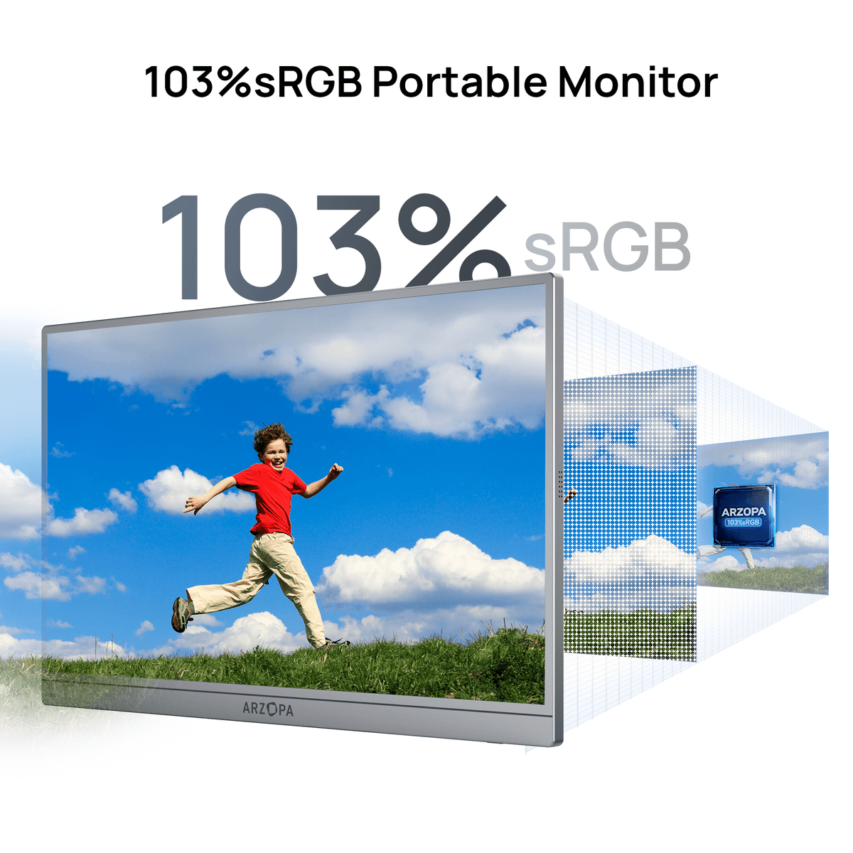 Arzopa Z1C PLUS 17.3" Large 1080p Portable Monitor - Arzopa