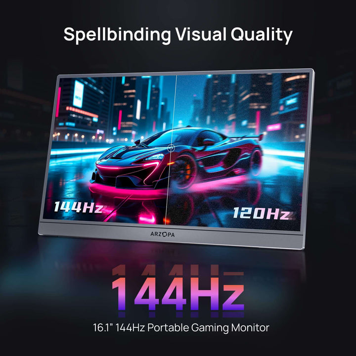 Arzopa Z1FC Gray 16.1" 144Hz Portable Monitor with Sleeve Bag - Arzopa