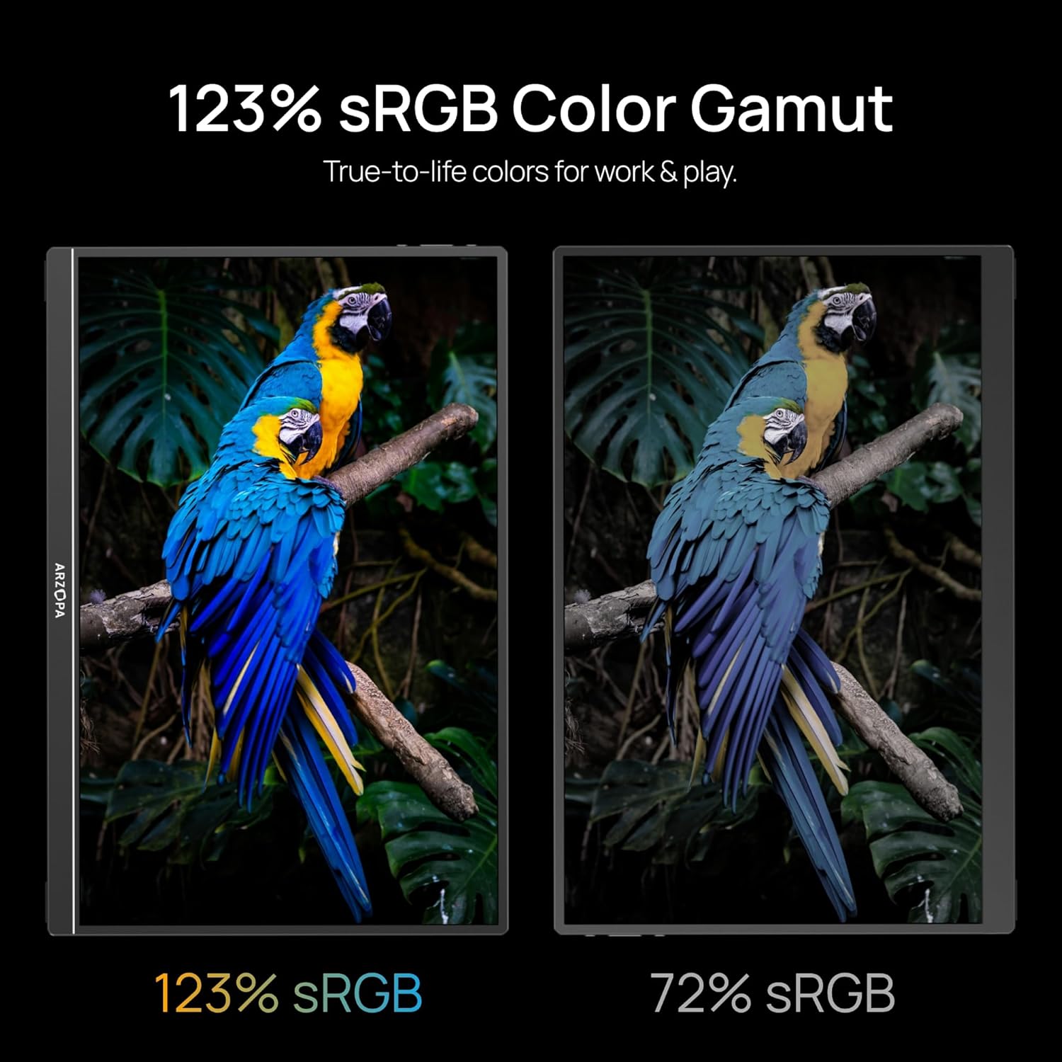 Arzopa Z1RC 16" 2.5K 16:10 Portable Monitor 123%sRGB