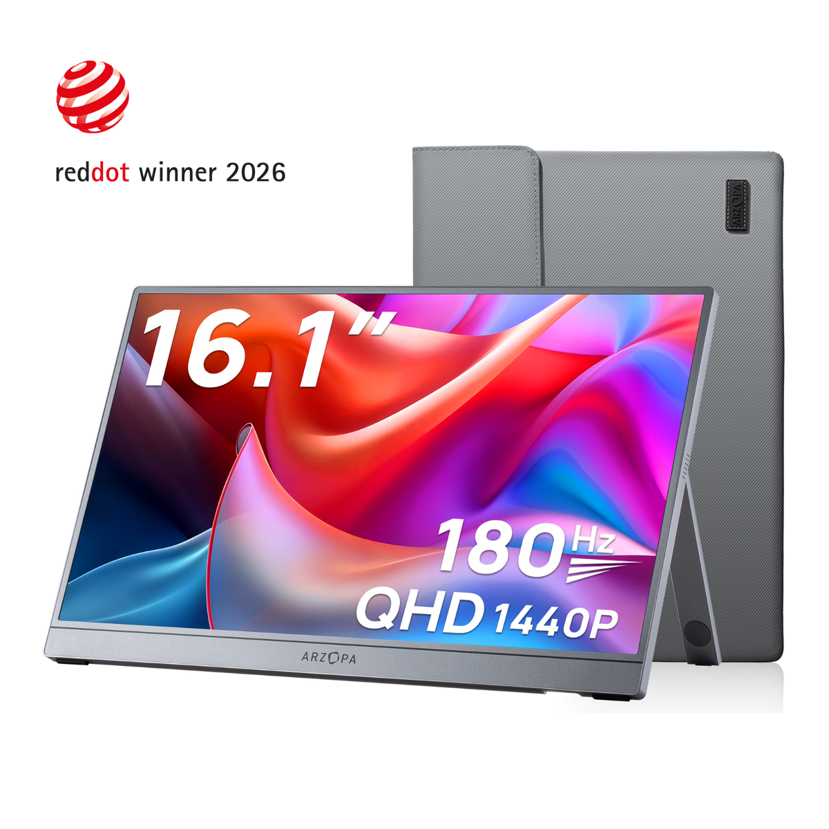 Arzopa Z3FC 16.1" 2.5K 180Hz Portable Gaming Monitor FreeSync - Arzopa