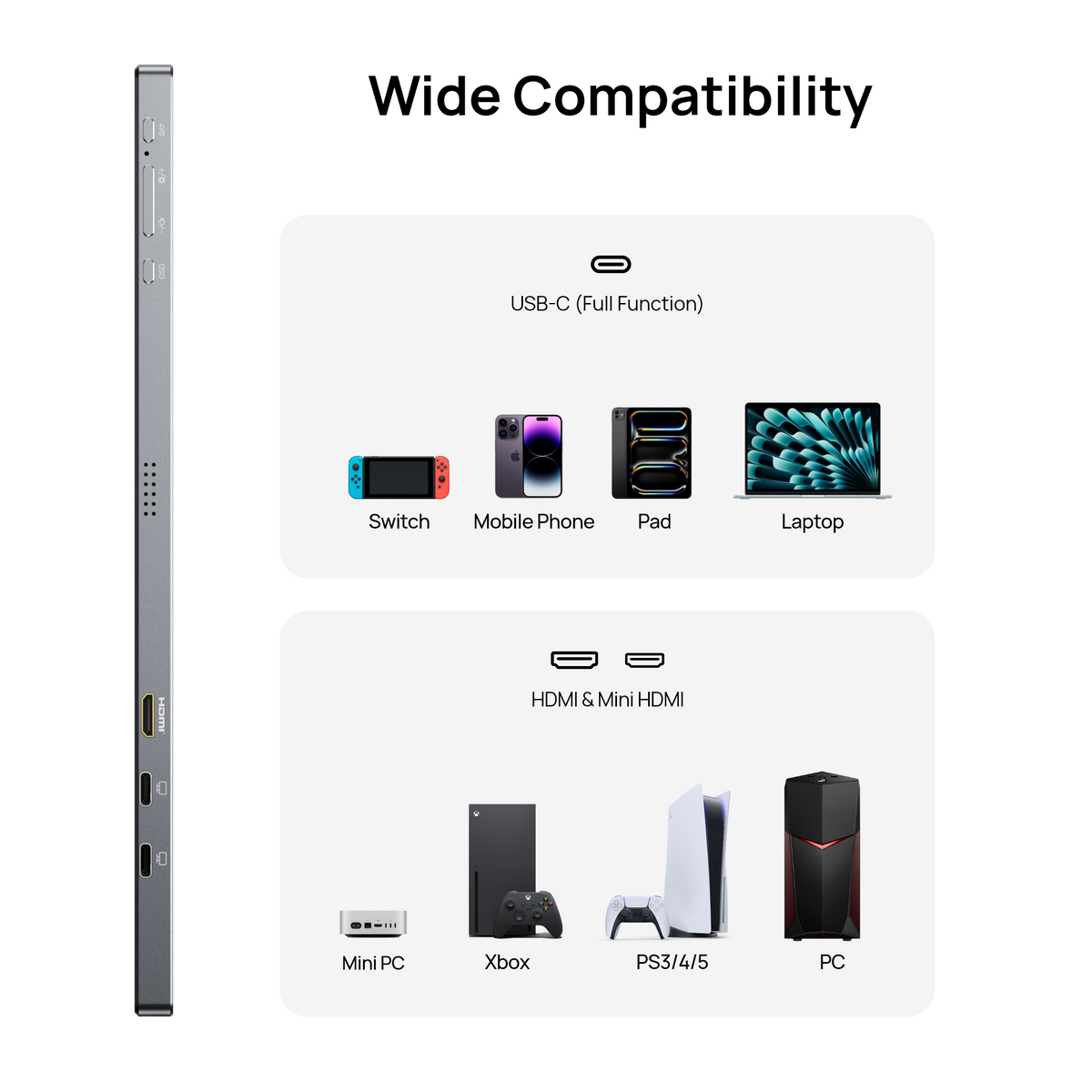 Arzopa Z1C PLUS 17.3" Large 1080p Portable Monitor