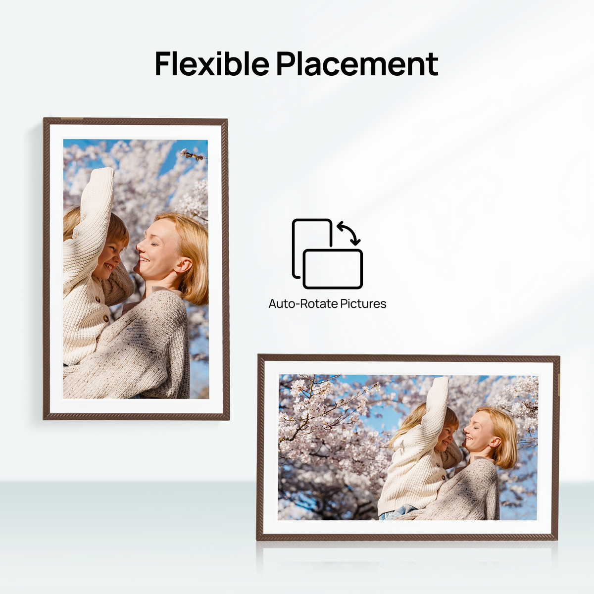 ARZOPA D15 15.6” WiFi Digital Photo Frame| Elegant Brown&Anti-Glare