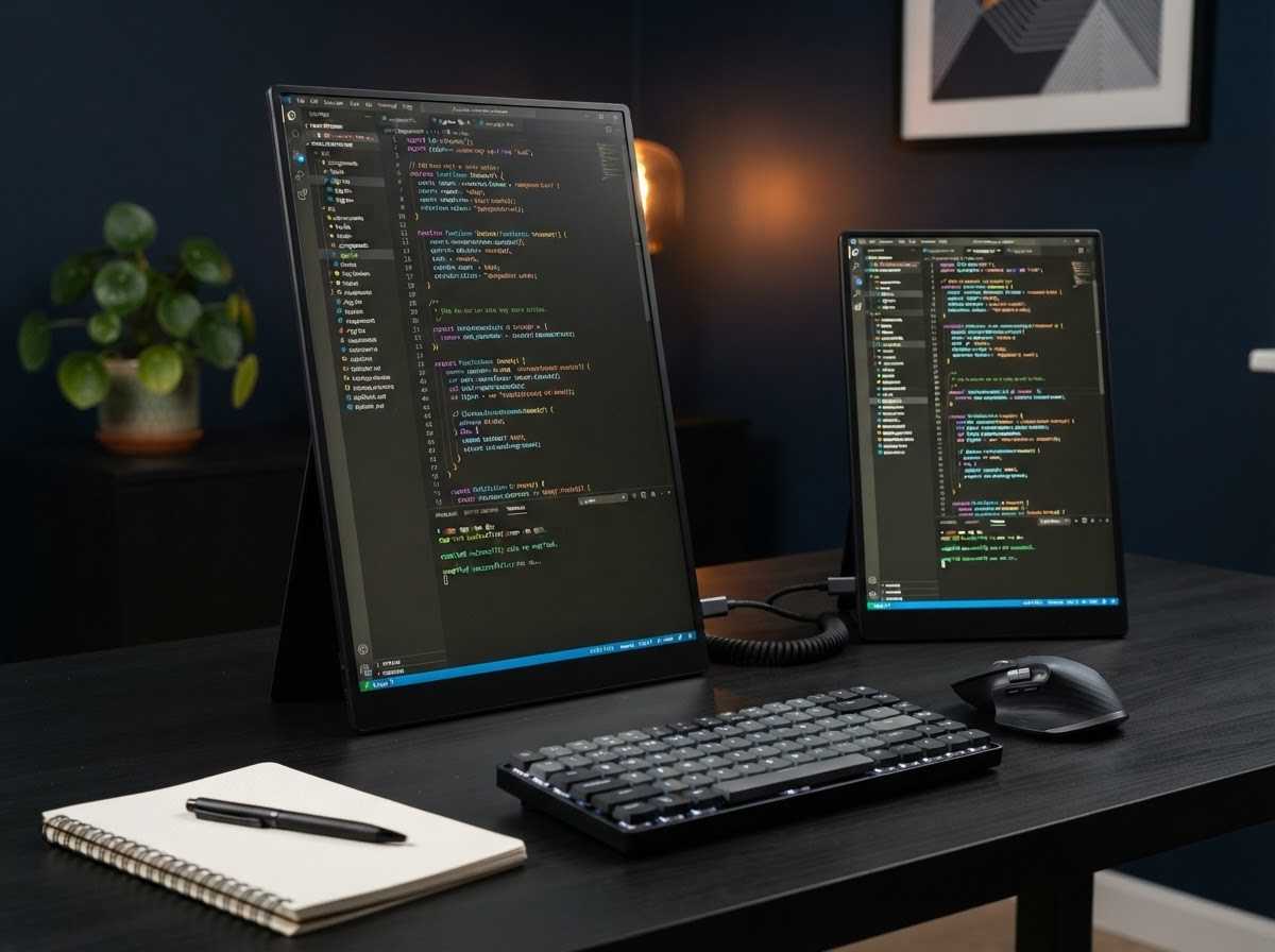 potable monitor for vertical coding