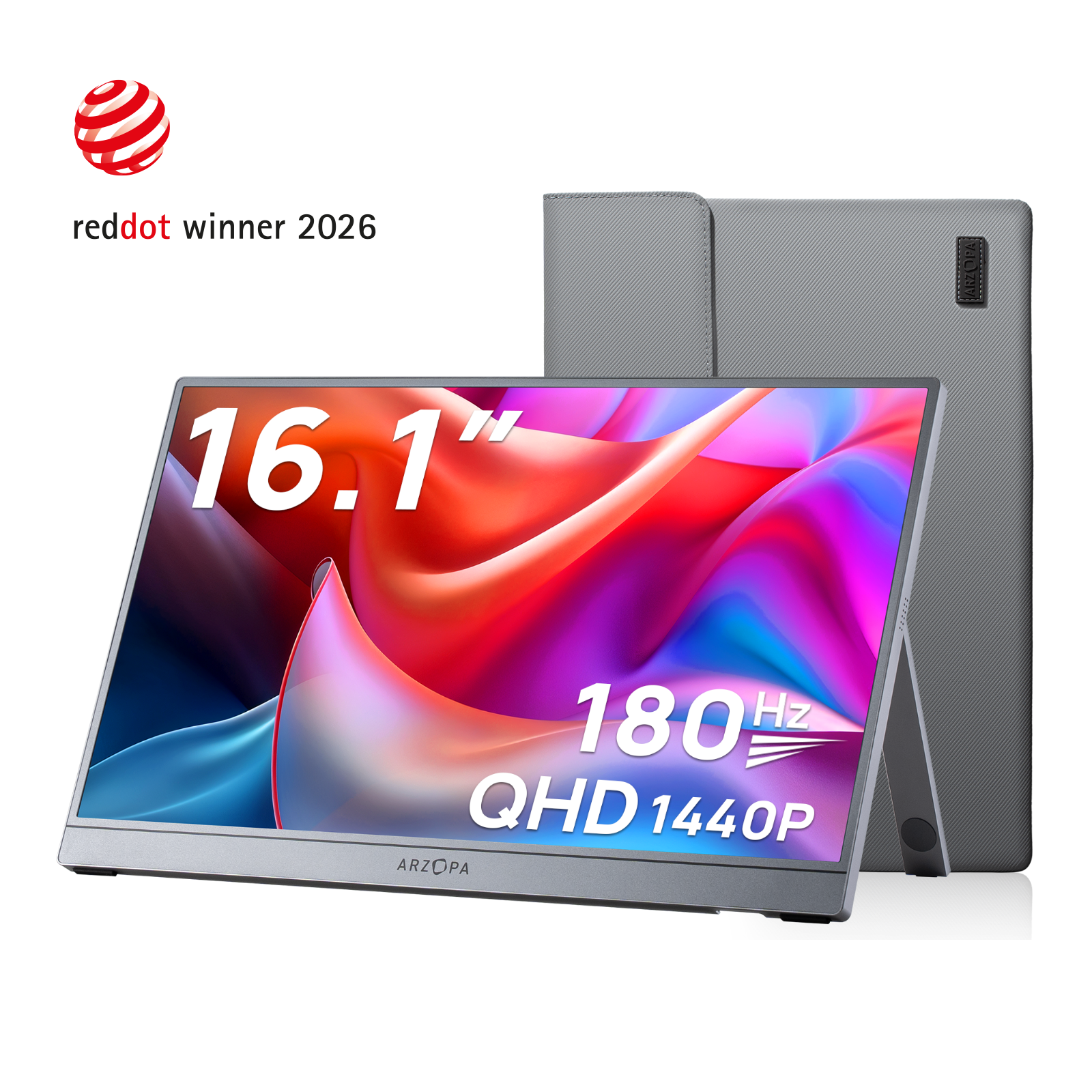 Arzopa Z3FC 16.1" 2.5K 180Hz Portable Gaming Monitor FreeSync