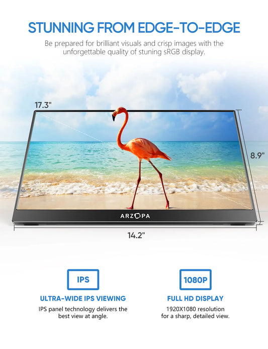 Tragbarer A1 MAX 17,3-Zoll-FHD-Monitor 